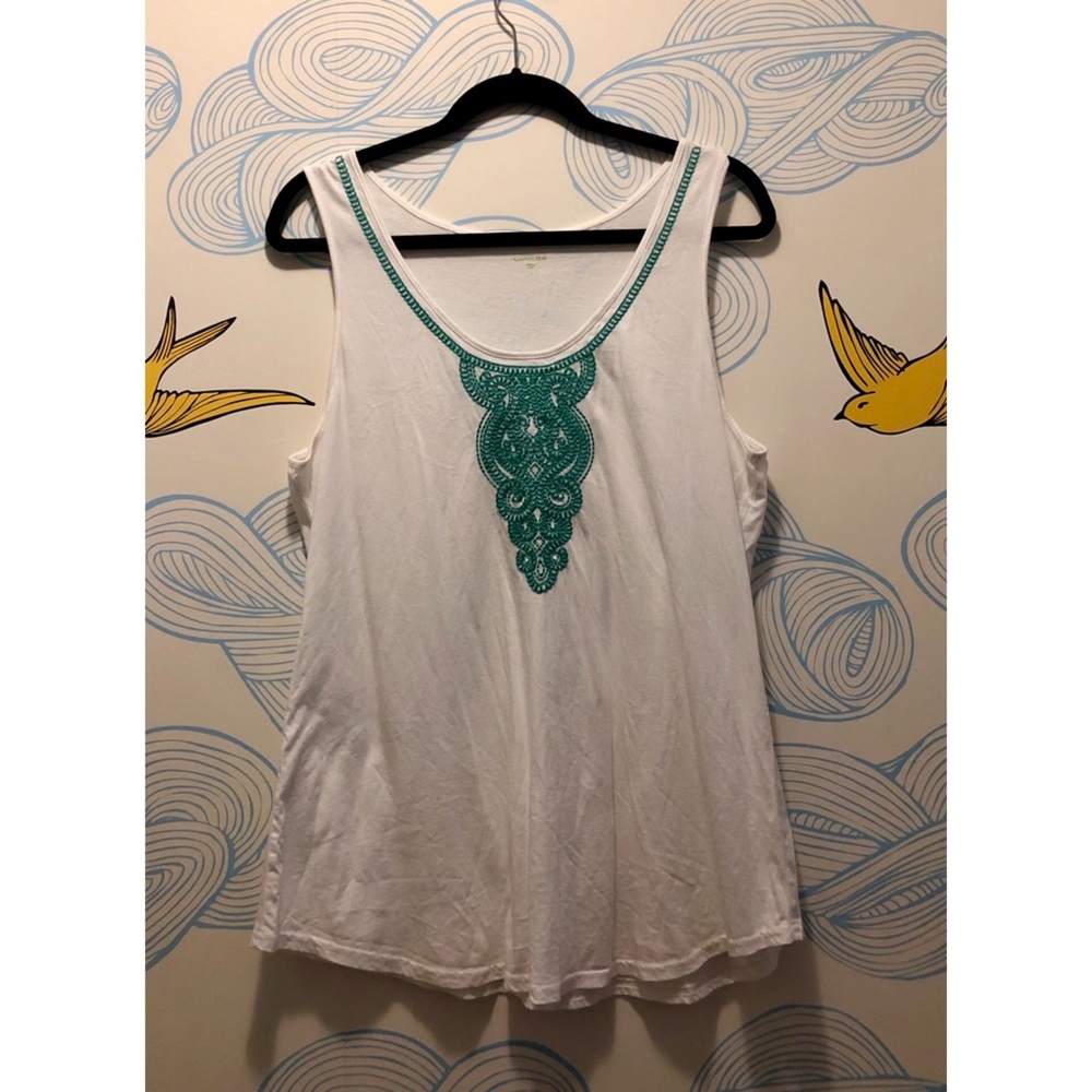 Garnet Hill Top with Embroidered Motif